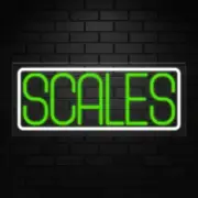 Scales Neon Sign for Retail Displays | LED Flex Neon | 24"W x 10"H x 1"D