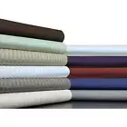 Gracy Bedding Flat Sheet+2 Pillow Case 1000TC US Queen Size Solid/Striped Colors