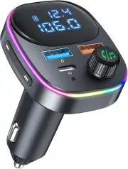 Upgraded Bluetooth 5.3 FM Transmitter for Car - Bluetooth Car Adapter [Large LC