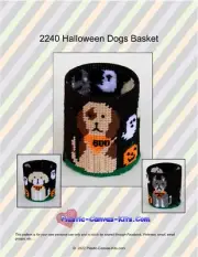 Halloween Dogs Basket-Plastic Canvas Pattern or Kit