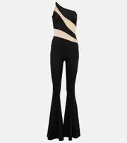 [Norma Kamali] Norma Kamali Snake paneled mesh fishtail jumpsuit AU 16 multicoloured