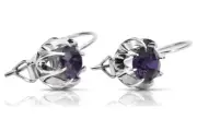Rare Unique Russian style Vintage 925 Silver Alexandrite earrings vec062s