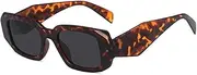 [HAOMAO] Irregular Frame Vintage Square Sunglasses For Women Uv400 Anti-Reflective Mirror Sun Glass Other Leopardgray