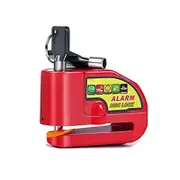 Nevenka 110 dB Alarm Sound Disc Brake Padlock for Motorcycle e-Bike Bicycle Scooter-Red