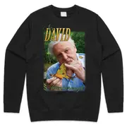 Sir David Attenborough Homage Jumper Sweater Sweatshirt Retro 90's Vintage Funny Icon CrewneckHoodie
