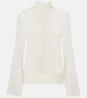[Toteme] Toteme Cotton and silk turtleneck top AU 16 white