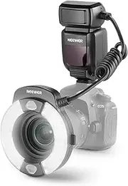 NEEWER RF1-C Marco Ring Flash Compatible with Canon,76Ws GN15 5600K E-TTL Ring Flash Lighting,1-1/128 Output,Front/Rear Curtain Sync,Color Gels,Lens Adapter Rings for Macro Photography