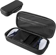 CoBak Hard Carrying Shell Case for PlayStation Portal Remote Player -with Game disc storage layer,Data cable storage layer,Hard outer cover for better protection., Black, Travel Case for Playstation