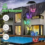 1 Pc outdoor solar simulation butterfly wind chime light gradient color light courtyard garden tree yard balcony camping decoration light