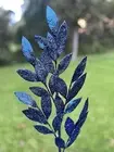 Blue Glittered Bay Leaf Pick Christmas Tree Trimming Holiday Decor 31 inches