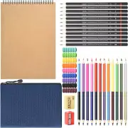 Drawing Sketching Pencils Set, 37 Packs Art Kit with Sketchbook Draw Pencils Dua