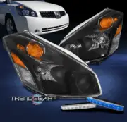 For 2004-2009 Quest Mini Van Replacement Black Headlight Lamp w/Blue LED DRL Kit