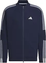 [adidas] Men's Golf Sweater, Three Stripes, Windproof, Long Sleeve Lining Sweater