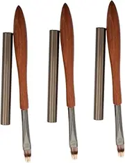LIFKOME Nail Gel Brush Set 3pcs Manicure Pen Flat Head Design for French Manicure Nail Art Smudging Tool Wooden Handle