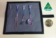 Canvas Cutlery Roll with Spanner Cutlery - Aussie Made from Australian Canvas