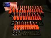 Hansen 6 Pc Socket Tray Metric SAE Tool Rack Holders 1/4" 3/8" 1/2" OR&BL - USA