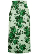 Emilia Wickstead Lorinda Floral-print Faille Midi Skit - Green - 10 (UK10 / S) 10 (UK10 / S)