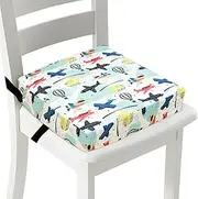 Toddler Booster Seat Safe Chair Booster Seat with Adjustable Safety Belt and Fastening Strap Non Slip Booster Seat Cushion Cute Kid Booster Seat for Dining Table Toddler Kids(C)