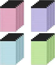 24 Pack Note Pads 5x8, Narrow Ruled Legal Pad, Multicolor Small Notepads, 30 Sheet/Notepad, Colored Legal Pads, Pink Legal Pad, Purple Notepad, Perforated Lined Note Pads for College, Office, Home
