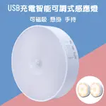 USB充電智能可調式感應燈(2入/組)-(黃/白)二色可選