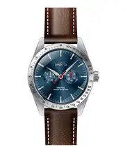 Invicta Specialty Tachymeter Leather Strap Blue Dial Quartz INV45978 Mens Watch