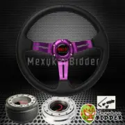 PURPLE DEEP DISH STEERING WHEEL + SILVER QUICK RELEASE FOR SUBARU LEGACY 90-07 (for: Mitsubishi)