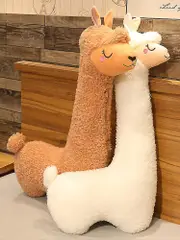 Llama Body Pillow Giant Alpaca Plush Long Body Pillow Fluffy Alpaca Stuffed Animal,100% New White 75cm