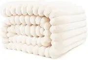 Flannel Blanket Super Soft Cozy Throw Blanket，Warm Lightweight Plush Fuzzy Cozy Soft Blankets and Throws for Sofa, Chair, Couch, Camping, Travel (Cream 200X230cm)