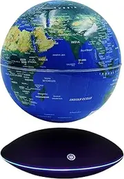 Surplex Luminous Floating World Globe with 7 Color Lights, Touch Control & Gradient Night Light Globe, Magnetic Levitation Field World Map for Educational & Gift, Home/Office Desk Decor for Kid Friend