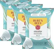Burt's Bees Facial Cleansing Towelettes for Normal to Dry Skin Micellar 30 Count (Pack of 3)