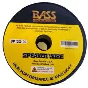 True 12 Ga Gauge AWG 100' Ft Feet Spool Audio Speaker Wire Clear Car Home Cable