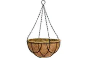 Northcote Pottery Lattice Wire Hanging Plant Basket Steel Coco Fibre 35cm Black