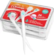 24 Mini Brushes-Disposable Toothbrushes w/ Toothpaste & Pick (1 Pack)
