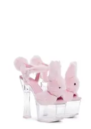 [Sugar Thrillz] Plush Paws Platform Heels - Pink