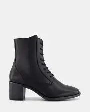 Shelly Shen Tapper/Black Leather Womens Boots 36