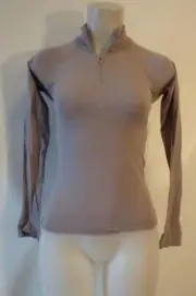 NWT Womens Athleta Taupe Momentum 1/2 Zip Pullover Top XXS *