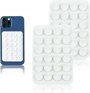2PCS Silicon Suction Phone Case Mount,Hands-Free Mirror Shower Phone Holder, Tiktok Videos and Selfies，Silicon Adhesive Phone Stand Sticky for Cell Phone (White)