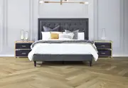 ARNOLD Dark Grey Queen Bed
