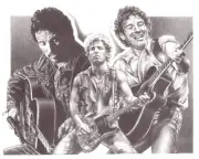 Bruce Springsteen Guitar Sketch Art Drawing 24 x 18 Poster Print