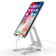 Tablet Stand Holder Aluminum Alloy Tablet Rotatable Holder for ipad Air Mini 1/2/3/4 pro 9.7 10.5 12.9 Foldable Cell Phone Adjustable Stand Support,Silver