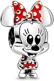 [LONGLUCK] Mickey Mouse Bead Charms fits Pandora Charm Bracelets for Woman，925 Sterling Silver Dangle Pendant Bead,Girl Jewelry Bead