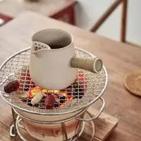 在飛比找ETMall東森購物網優惠-日式圍爐煮茶爐罐罐茶煮茶器側把陶瓷茶壺老白茶專用壺小號燒烤爐