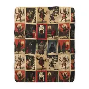 Krampus Vintage Card Sherpa Fleece Blanket