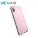 Speck Presidio Clear+Glitter iPhone Xs Max 金色奈米玻璃水晶防摔保護殼-透明玫瑰粉