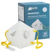 N95 Mask, 20PCS, NIOSH Particulate Respirator with Breathing Valve, N95 Face ...