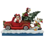 Jim Shore Disney Traditions Mickey Mouse & Friends Christmas Fab 4 With Truck