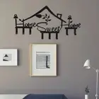 Black Wall Hooks Wall Mounted Coat Rack Creative Key Holder for Home