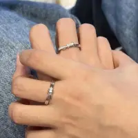 在飛比找momo購物網優惠-【MoonDy】純銀戒指 情侶對戒 開口戒指 對戒 細戒指 