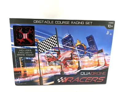 QUADRONE RACERS with Obstacle Course Flying RC Remote Control Drone Red