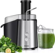 Juice Extractor, 75MM Wide Mouth Stainless Steel Juicer Machines, 2-Speed